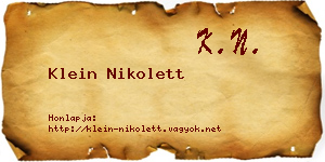 Klein Nikolett névjegykártya